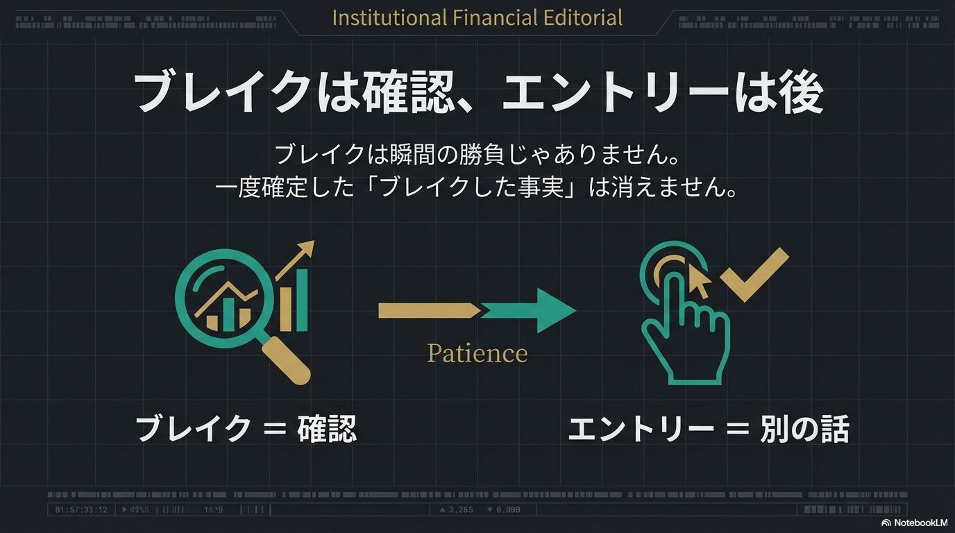 ブレイクアウト エントリータイミング 飛び乗り禁止と待つことの重要性