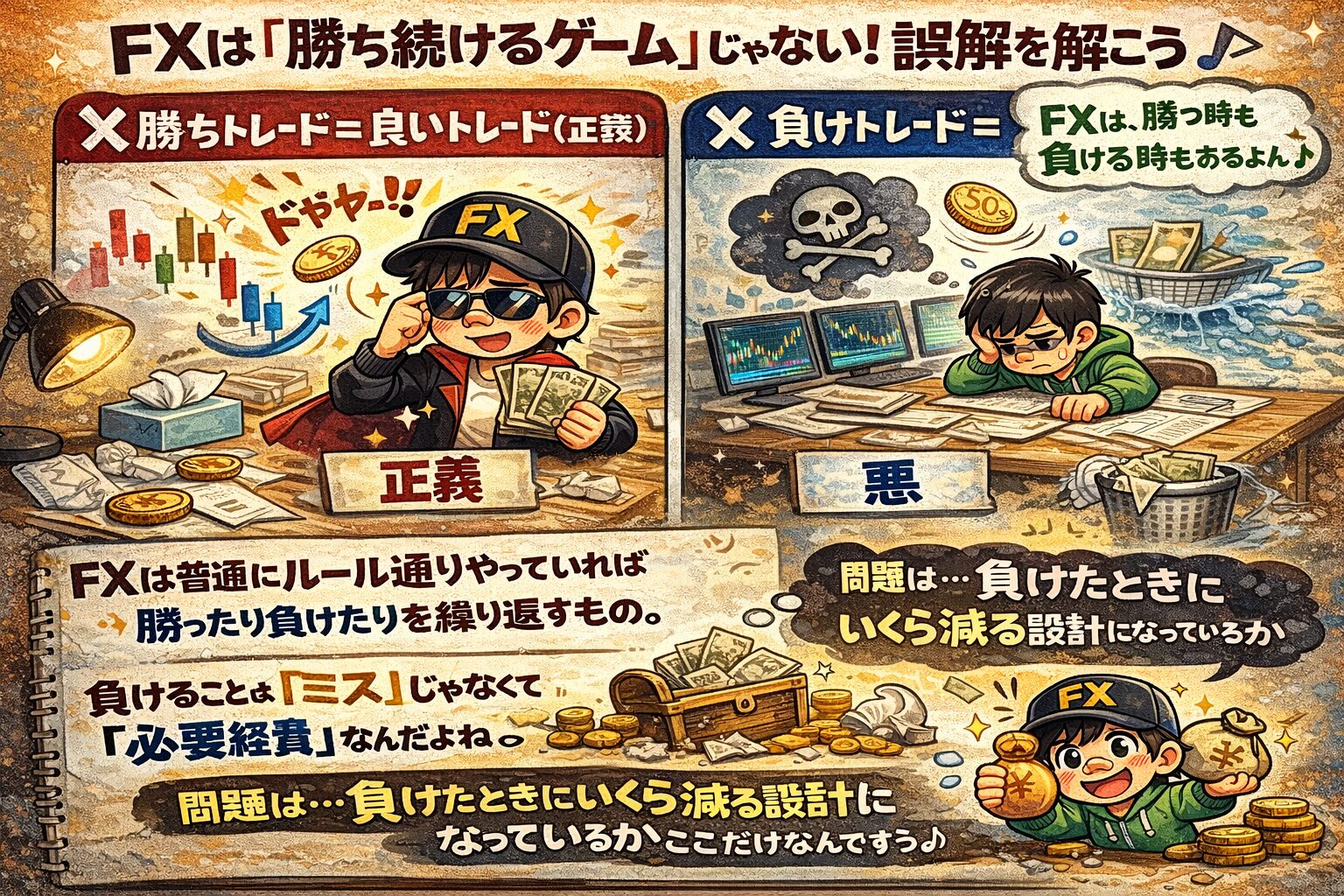FXの負けトレードは「ミス」ではなく「必要経費」。勝敗に一喜一憂せずトータルの設計で考える重要性
