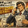 確率論と勝率を前提に資金管理とプロスペクト理論でFXをビジネスとして捉える保険会社マインドの劇画タッチイラスト