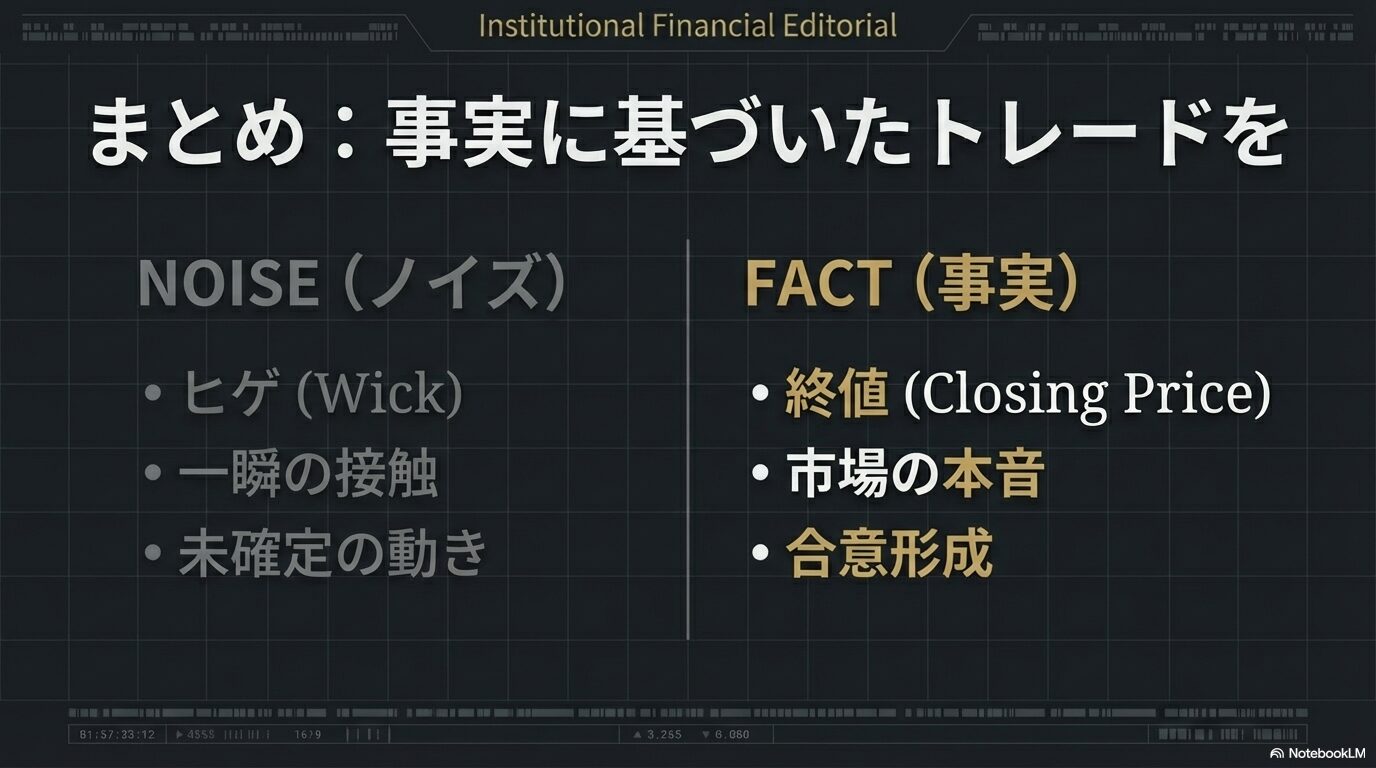 ヒゲはノイズ 終値は事実 FXトレードの鉄則と比較画像