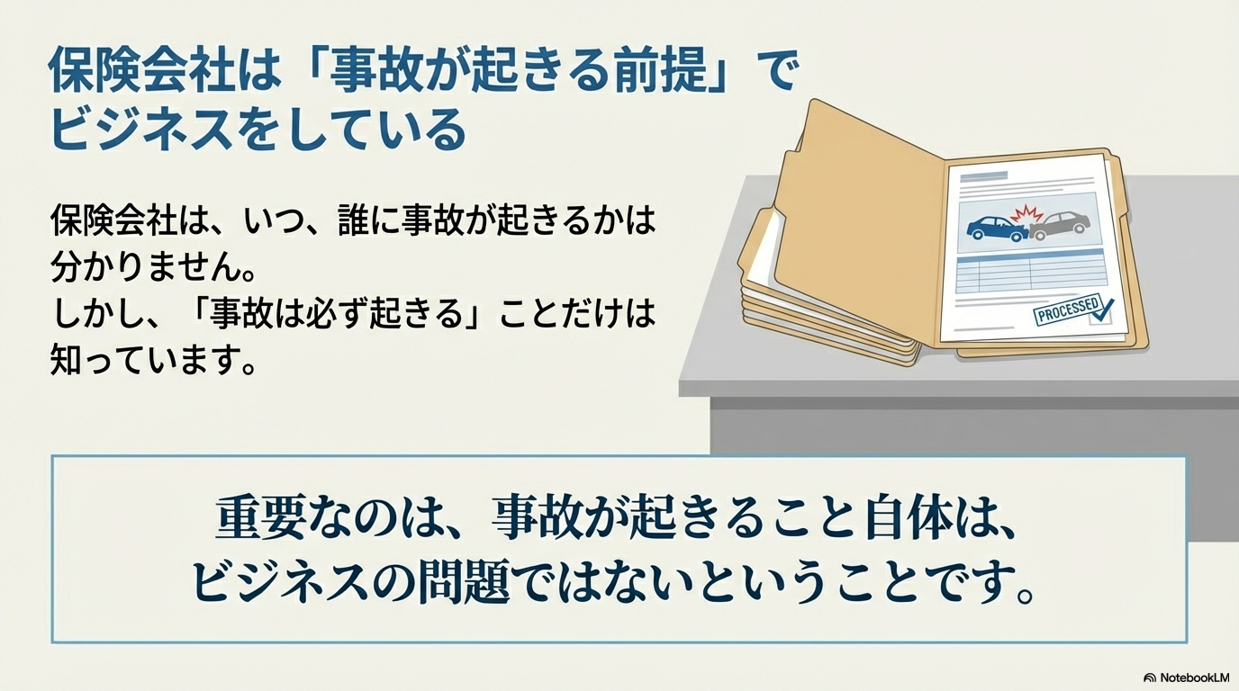 保険会社は事故が起きる前提でビジネスをしている