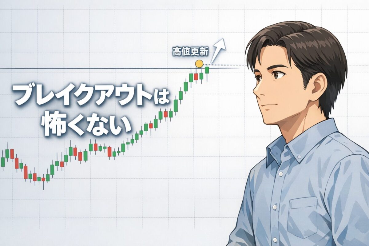 ブレイクアウトが怖くなる原因を設計で解消し安心してトレード判断する考え方をまとめたコンセプト図