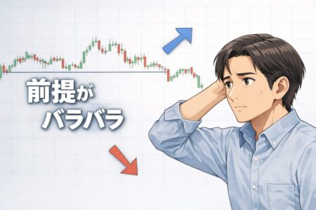 通貨方向や相場環境を決めずに抜けたかどうかだけを見ることでブレイクアウトが怖くなる構造の解説図