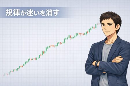 規律あるトレンドラインによって無駄な判断が減ることを表したイラスト