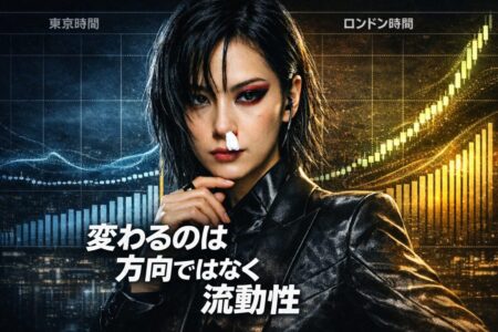 ブレイクアウトは方向ではなく市場の流動性で加速することを示すFX解説画像