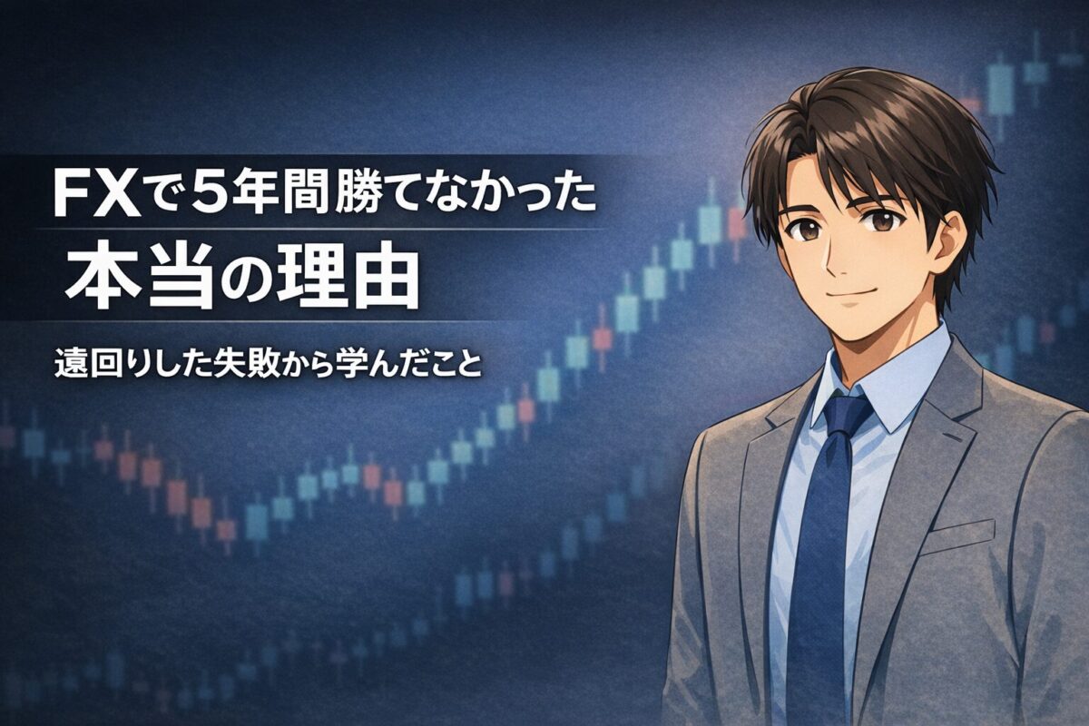 FXで長期間勝てなかった経験から学んだ考え方を解説する記事のアイキャッチ画像
