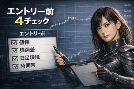 ブレイクアウト前に確認する値幅・強弱差・日足環境・時間帯の4チェック項目