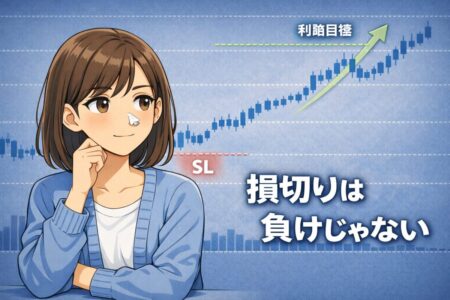 FXブレイクアウトで損切りを保険として扱う思考を説明する教育用イラスト