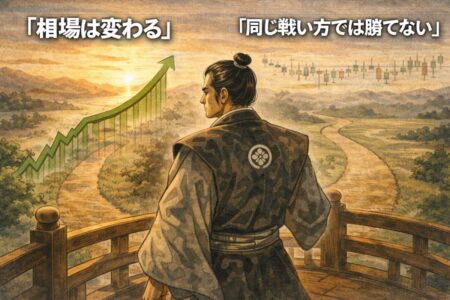 トレンド相場とレンジ相場の違いによる手法期待値の変化を説明したFX図解