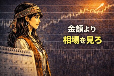 毎月同じ利益を狙う考え方がトレードを不安定にすることを示すイラスト