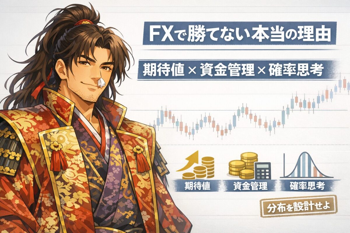 期待値・資金管理・確率思考を軸に「FXで勝てない理由」を設計として整理する総合ガイドのアイキャッチ画像