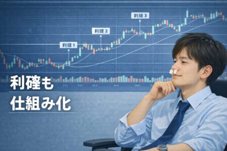 分割利確によって精神的負担を減らす会社員向けFXスイングトレードの設計イメージ