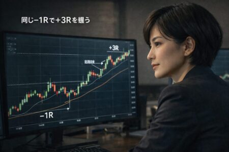 同じ1Rのリスクで3Rの利益を狙うトレンド押し目構造のチャート解説
