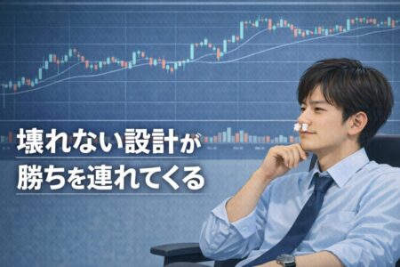 無理をせず、継続できる設計でFXスイングトレードを行う会社員トレーダーの姿